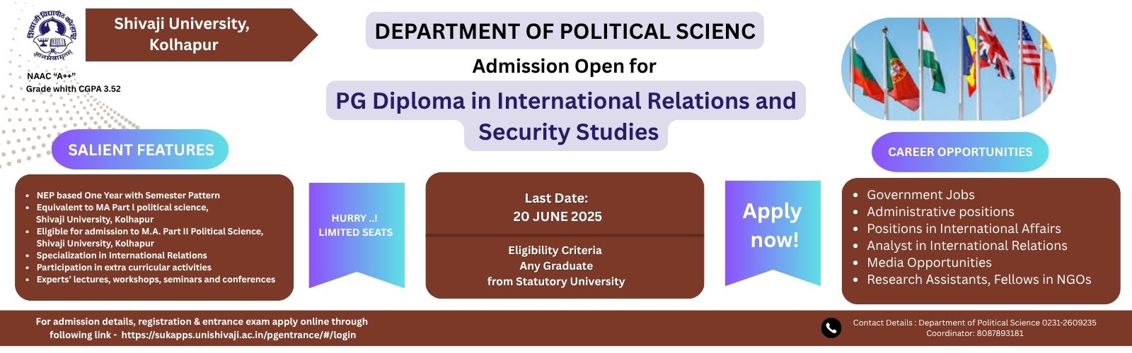 pg diploma in international relations and security studies political sci dept