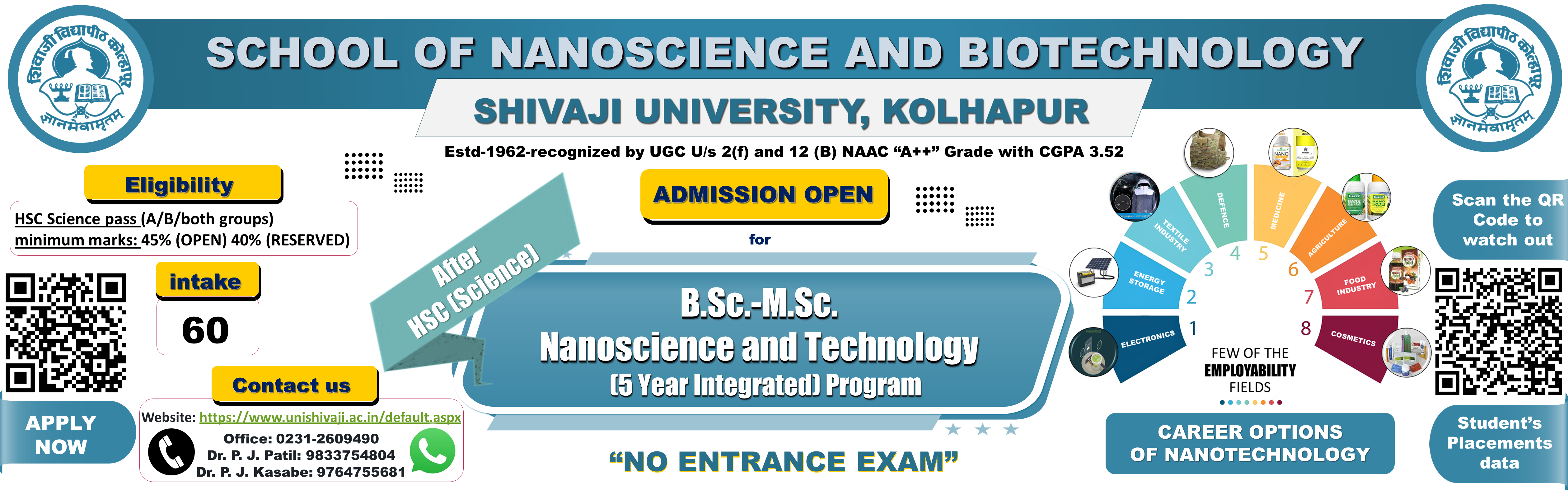 SCHOOL OF NANOSCIENCE AND BIOTECHNOLOGY 2026 27